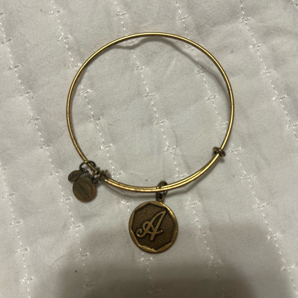 ALEX AND ANI Gold Initial 'A' Charm Bracelet
